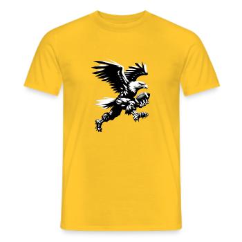 L’aigle joue au football américain fou BanksyStyle - T-shirt homme - jaune - Devant - AI Model Male 178 dark (178cm)