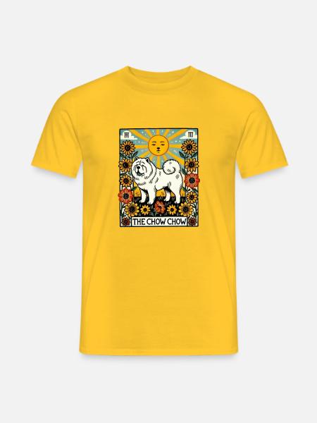 Die Chow Chow Dog Tarotkarte - Männer T-Shirt - Gelb