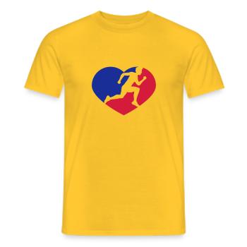 form design logo liebe i love herz sport rennen sp - Männer T-Shirt - Gelb - Vorne - AI Model Male 178 dark (178cm)