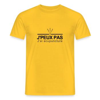j'peux pas j'ai acupuncture - T-shirt homme - jaune - Devant - AI Model Male 178 dark (178cm)