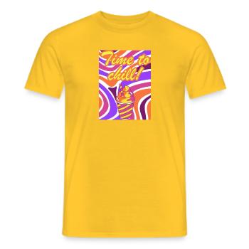 Time to chill! (Positive Design) - Men's T-Shirt - yellow - Front - AI Model Male 178 dark (178cm)