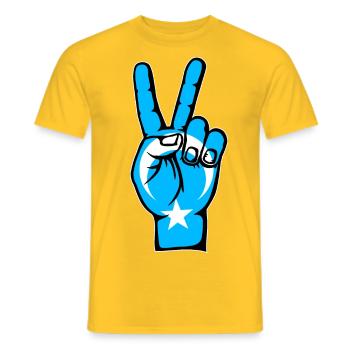 Uiguren Flagge Frieden Victory Symbol - Männer T-Shirt - Gelb - Vorne - AI Model Male 178 dark (178cm)