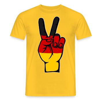 Simbolo tedesco di vittoria di pace della bandiera - T-shirt uomo - giallo - Fronte - AI Model Male 178 dark (178cm)