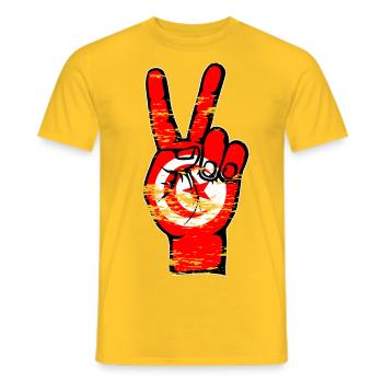 Tunesien Flagge Frieden Victory Symbol used - Männer T-Shirt - Gelb - Vorne - AI Model Male 178 dark (178cm)