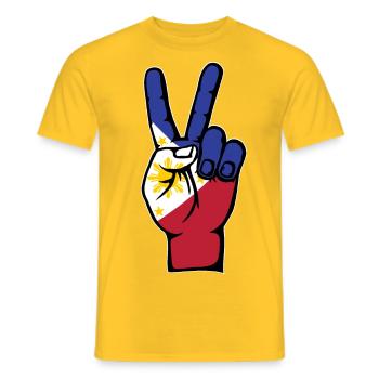Philippinen Flagge Frieden Victory Symbol - Männer T-Shirt - Gelb - Vorne - AI Model Male 178 dark (178cm)