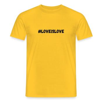 Love is Love - Men's T-Shirt - yellow - Front - AI Model Male 178 dark (178cm)