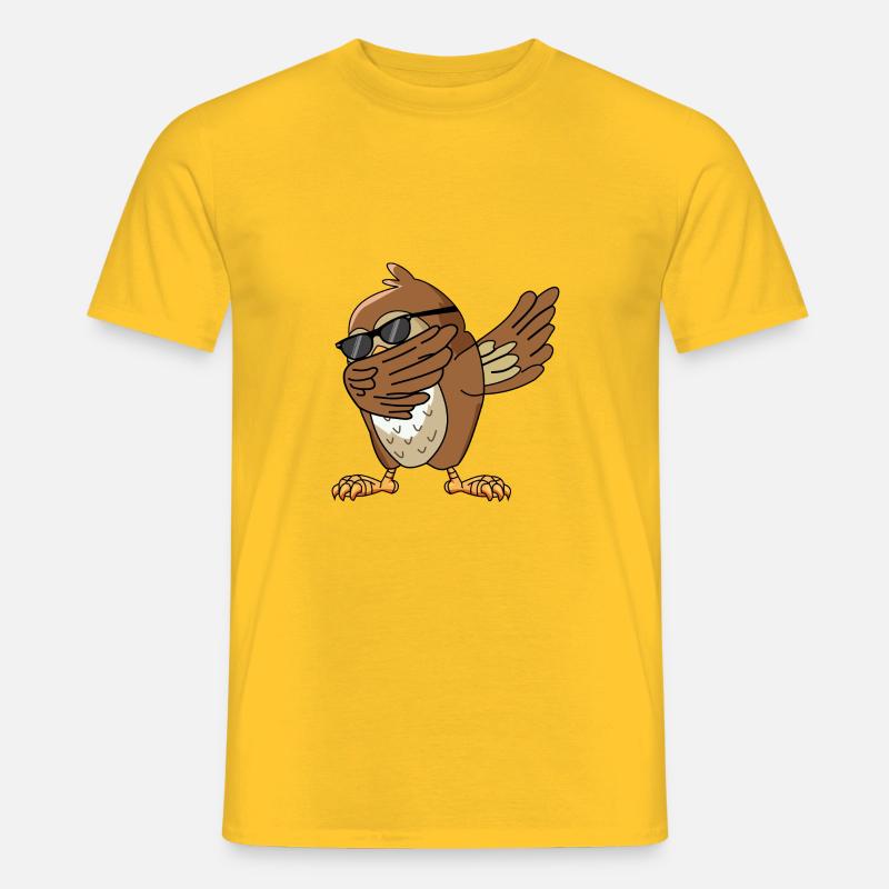 Eule Dabbing Dab Tanz Geschenk - Männer T-Shirt - Gelb