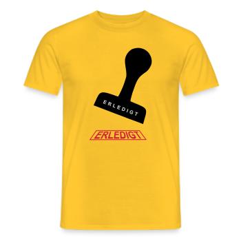 Gestempelt statt gestresst - Männer T-Shirt - Gelb - Vorne - AI Model Male 178 dark (178cm)