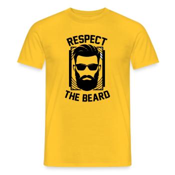 Respect The Beard king respects Bard - Men's T-Shirt - yellow - Front - AI Model Male 178 dark (178cm)