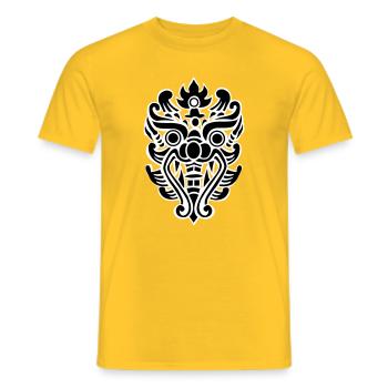 Masque tribal à tête de dragon thaïlandais - T-shirt homme - jaune - Devant - AI Model Male 178 dark (178cm)