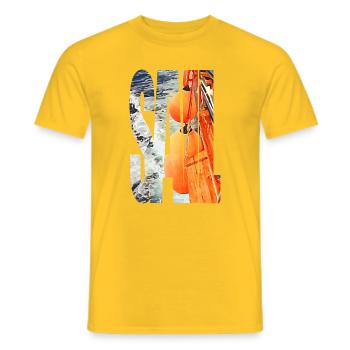 Segeln auf den Wellen - Männer T-Shirt - Gelb - Vorne - AI Model Male 178 dark (178cm)