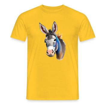 cute donkey - Men's T-Shirt - yellow - Front - AI Model Male 178 dark (178cm)