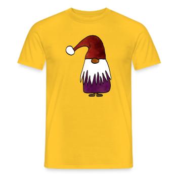 Kreativer Weihnachtsgnom mit farbverfremdetem Hut - Männer T-Shirt - Gelb - Vorne - AI Model Male 178 dark (178cm)