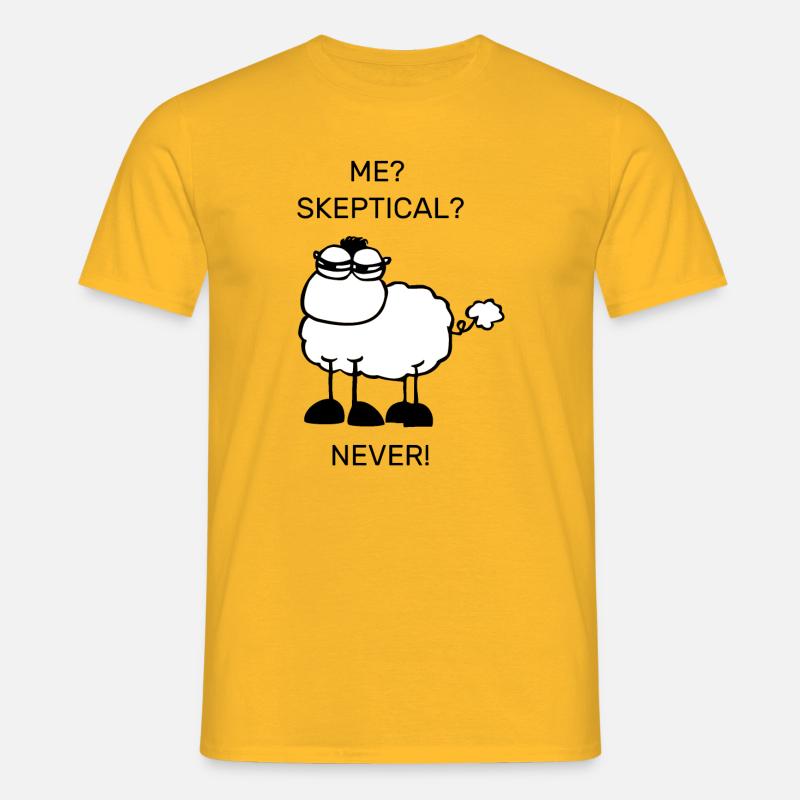 Skeptisches Schaf - Männer T-Shirt - Gelb