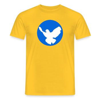 Dove of peace icon design - Men's T-Shirt - yellow - Front - AI Model Male 178 dark (178cm)