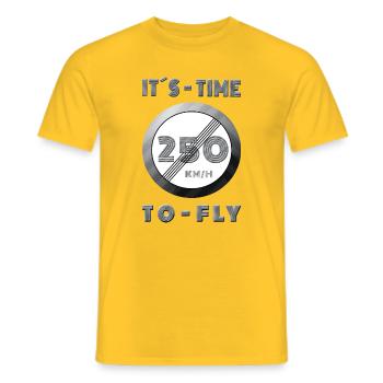 250 KM/H Time to fly - Men's T-Shirt - yellow - Front - AI Model Male 178 dark (178cm)