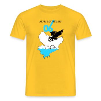 Alpes Maritimes - T-shirt homme - jaune - Devant - AI Model Male 178 dark (178cm)