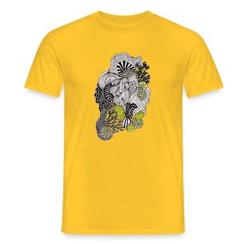 Organische Musterblüte Gelb Schwarz - Männer T-Shirt - Gelb - Vorne - AI Model Male 178 dark (178cm)