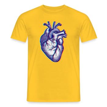 Anatomic Heart - Men's T-Shirt - yellow - Front - AI Model Male 178 dark (178cm)