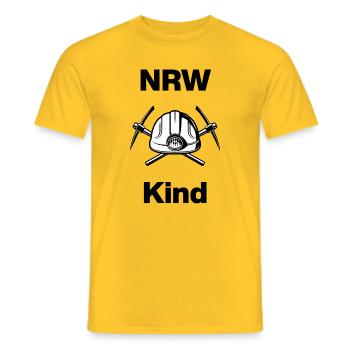 NRW KIND – RUHRTOPIA! GLÜCK AUF - Männer T-Shirt - Gelb - Vorne - AI Model Male 178 dark (178cm)