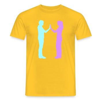 People Group Silhouette Friends Team Together - Men's T-Shirt - yellow - Front - AI Model Male 178 dark (178cm)
