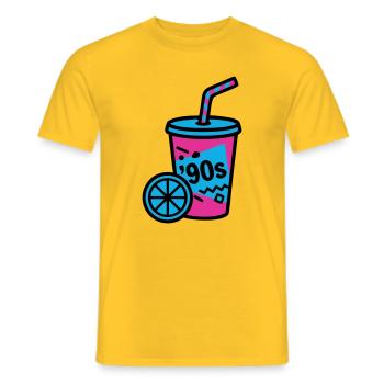 90s Retro Becher Slush Sommer - Männer T-Shirt - Gelb - Vorne - AI Model Male 178 dark (178cm)