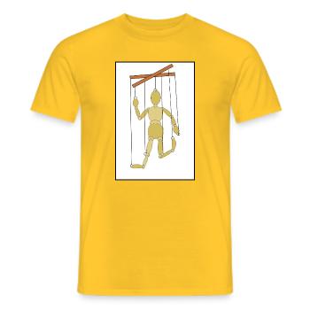 Marionette puppet in balance - Men's T-Shirt - yellow - Front - AI Model Male 178 dark (178cm)