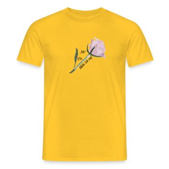 Rosen-Aquarell: zarte Blüte - Männer T-Shirt - Gelb - Vorne - AI Model Male 178 dark (178cm)