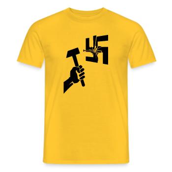 Gegen Nazis - Männer T-Shirt - Gelb - Vorne - AI Model Male 178 dark (178cm)