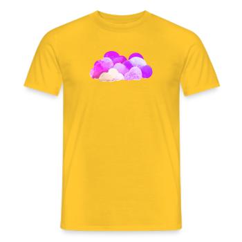 Clouds Purple Pastel Cloud Silhouette Drawing - Men's T-Shirt - yellow - Front - AI Model Male 178 dark (178cm)