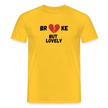 broke - Männer T-Shirt - Gelb - Vorne - AI Model Male 178 dark (178cm)