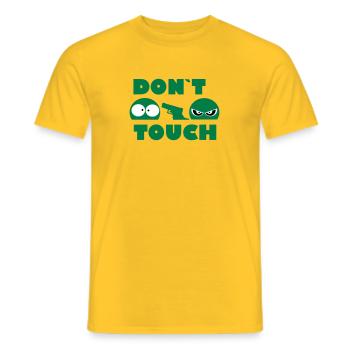 ne me touche pas - garçon - mon texte et le vôtre - T-shirt homme - jaune - Devant - AI Model Male 178 dark (178cm)