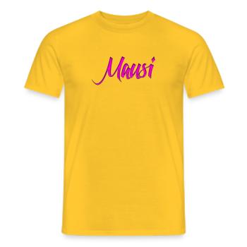 Mausi_Spruch - Männer T-Shirt - Gelb - Vorne - AI Model Male 178 dark (178cm)