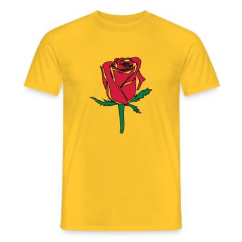 fleur rose - T-shirt homme - jaune - Devant - AI Model Male 178 dark (178cm)