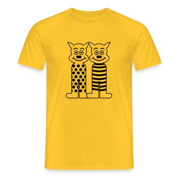 Wildkatzen / wild cats (1c) - Männer T-Shirt - Gelb - Vorne - AI Model Male 178 dark (178cm)