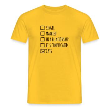 Single Married... Cats - T-shirt homme - jaune - Devant - AI Model Male 178 dark (178cm)