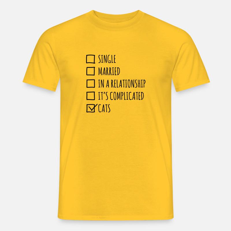Single Married... Cats - Männer T-Shirt - Gelb