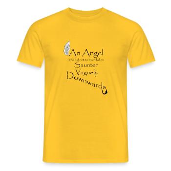 Ein Engel fiel nicht.... - Männer T-Shirt - Gelb - Vorne - AI Model Male 178 dark (178cm)