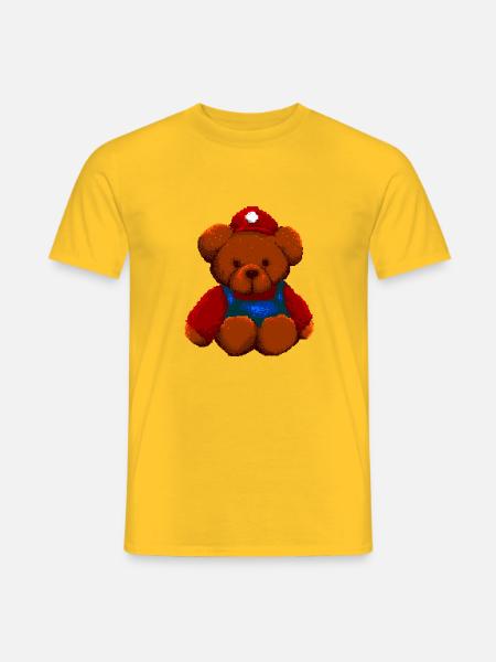 mario bear 8 bit pixel art - Männer T-Shirt - Gelb