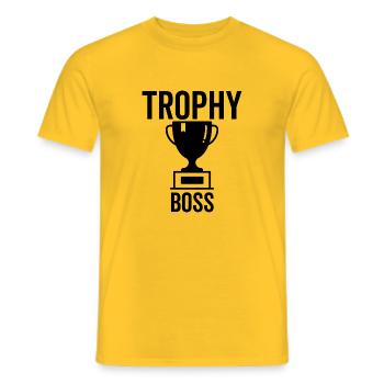 Boss du trophée - T-shirt homme - jaune - Devant - AI Model Male 178 dark (178cm)