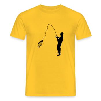 Angler - Männer T-Shirt - Gelb - Vorne - AI Model Male 178 dark (178cm)