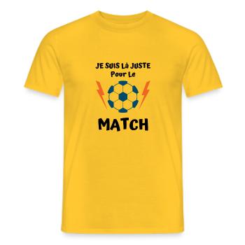 je suis là juste pour le match de foot 1 - T-shirt homme - jaune - Devant - AI Model Male 178 dark (178cm)
