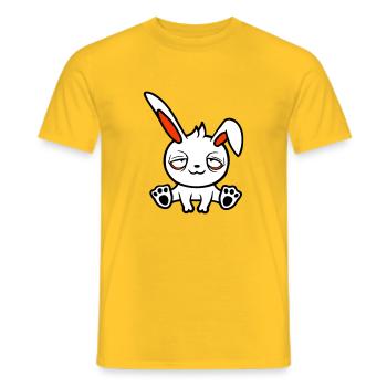 Bunny Tired Confused Relaxed Red Dark Circles Chill - Men's T-Shirt - yellow - Front - AI Model Male 178 dark (178cm)