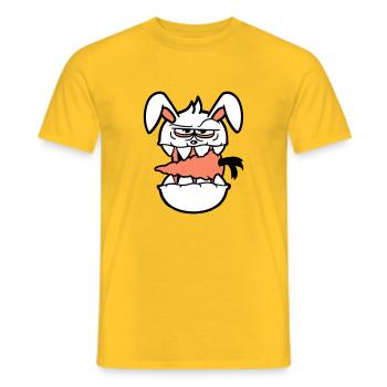 Bunny Monster Evil Carrot Carrot Halloween Horror - Men's T-Shirt - yellow - Front - AI Model Male 178 dark (178cm)