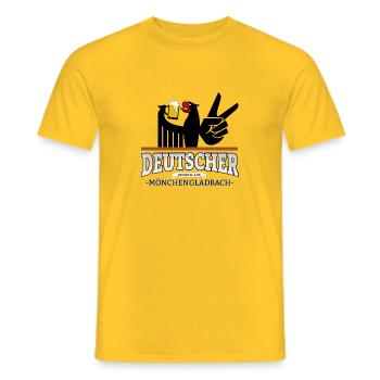 Aus Mönchengladbach Deutschland - Männer T-Shirt - Gelb - Vorne - AI Model Male 178 dark (178cm)