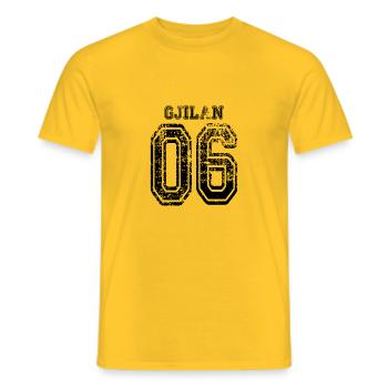 Gjilan 06 Kosovo Kosova Albania Geschenk Design - Männer T-Shirt - Gelb - Vorne - AI Model Male 178 dark (178cm)