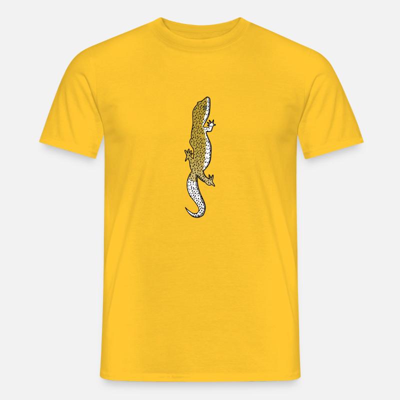 Eidechse - Gecko - Reptil - Geschenk - Echse - Männer T-Shirt - Gelb