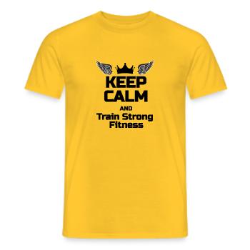 KEEP CALM Phrase Für Fitnessliebhaber - Männer T-Shirt - Gelb - Vorne - AI Model Male 178 dark (178cm)