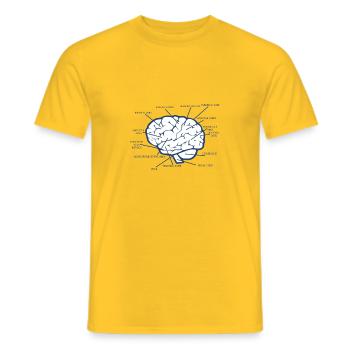 Cerveau Diagramme anatomique médical biologie cadeau - T-shirt homme - jaune - Devant - AI Model Male 178 dark (178cm)