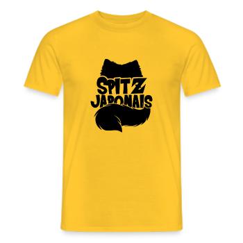 Spitz Japonais Silhouette - T-shirt homme - jaune - Devant - AI Model Male 178 dark (178cm)